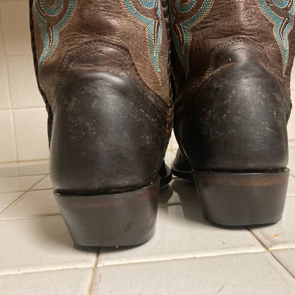 Lucchese Handmade Cowboy Boots Size 10.5 D Snip Toe Blue Embroidery main image 9